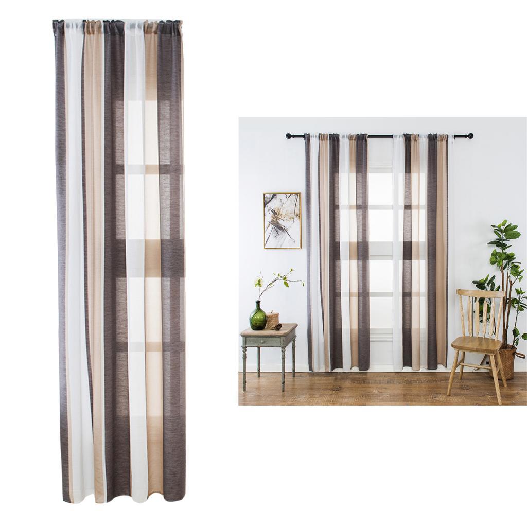 Max Window Sheer Curtains Rod Pocket Faux Linen Voile Curtains 100x200cm Color_6 - Aladdin Shoppers