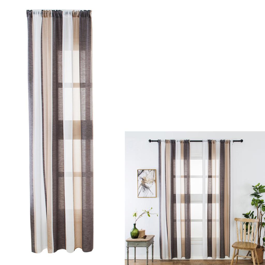 Max Window Sheer Curtains Rod Pocket Faux Linen Voile Curtains 100x200cm Color_6 - Aladdin Shoppers