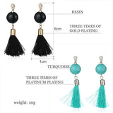 Max Women Chain Tassels Drop Dangle Hook Earrings Stud Copper Alloy Earrings A - Aladdin Shoppers