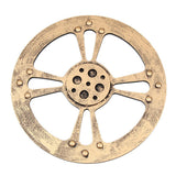 Max Wooden Gear Wall Art Industrial Style Shabby Chic Wall Decor 24cm Gold - Aladdin Shoppers