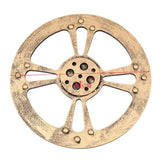 Max Wooden Gear Wall Art Industrial Style Shabby Chic Wall Decor 24cm Gold - Aladdin Shoppers