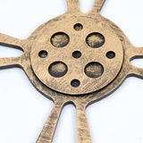 Max Wooden Gear Wall Art Industrial Style Shabby Chic Wall Decor 24cm Gold - Aladdin Shoppers