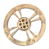 Max Wooden Gear Wall Art Industrial Style Shabby Chic Wall Decor 24cm Gold - Aladdin Shoppers