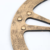 Max Wooden Gear Wall Art Industrial Style Shabby Chic Wall Decor 24cm Gold - Aladdin Shoppers