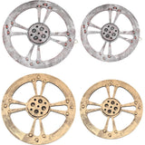Max Wooden Gear Wall Art Industrial Style Shabby Chic Wall Decor 24cm Gold - Aladdin Shoppers
