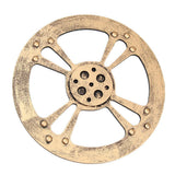 Max Wooden Gear Wall Art Industrial Style Shabby Chic Wall Decor 24cm Gold - Aladdin Shoppers