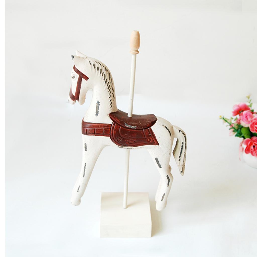 Max Wooden Horses Decor Art Figurines for Home Office Table Decor White - Aladdin Shoppers