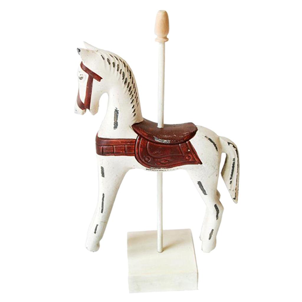 Max Wooden Horses Decor Art Figurines for Home Office Table Decor White - Aladdin Shoppers