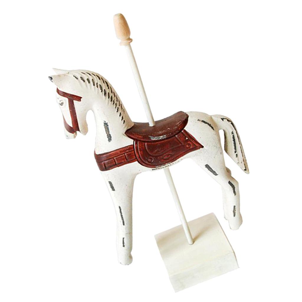 Max Wooden Horses Decor Art Figurines for Home Office Table Decor White - Aladdin Shoppers