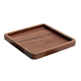 Max Wooden Tea Cup Coaster Coffee Drinks Placemat Black Walnut Square Groove - Aladdin Shoppers