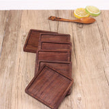 Max Wooden Tea Cup Coaster Coffee Drinks Placemat Black Walnut Square Groove - Aladdin Shoppers