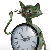 Max Wrought Iron Animal Figurine Clock Retro Decorative Ornament Cat - Aladdin Shoppers