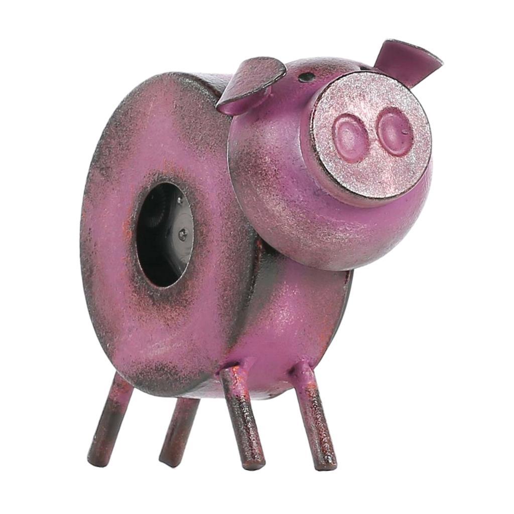 Max Wrought Iron Animal Figurine Clock Retro Decorative Ornament Pig - Aladdin Shoppers