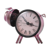 Max Wrought Iron Animal Figurine Clock Retro Decorative Ornament Pig - Aladdin Shoppers