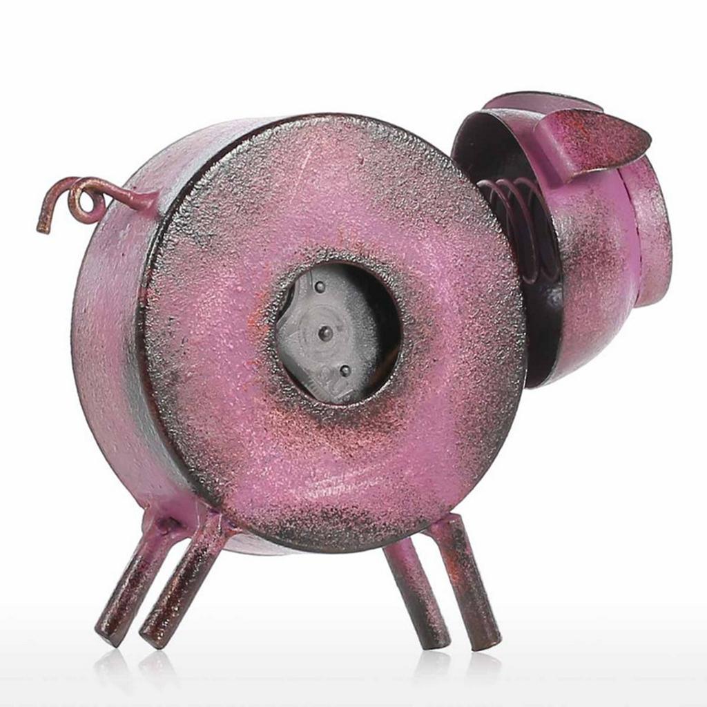 Max Wrought Iron Animal Figurine Clock Retro Decorative Ornament Pig - Aladdin Shoppers