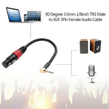 Maxbell 0.2m 90 Degree 3.5mm TRS Male To XLR 3 Pin Female Audio Cable Mic Connector