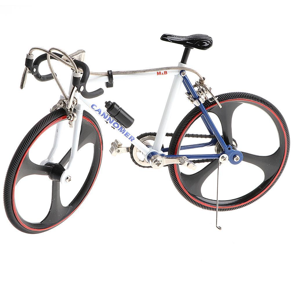 Maxbell 1:10 Scale Metal Decorative Bicycle Model Racing Bike Coffee Bar Decor - Blue White - Aladdin Shoppers