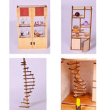 Maxbell 1:24 Dollhouse Miniature DIY Doll House Kits Double Attic Assembly House - Aladdin Shoppers