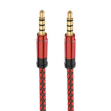 Maxbell 1.5M Red Nylon Braid 3.5mm Plug Male to Male Aux Extension Cable for Phone - Aladdin Shoppers