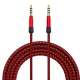 Maxbell 1.5M Red Nylon Braid 3.5mm Plug Male to Male Aux Extension Cable for Phone - Aladdin Shoppers