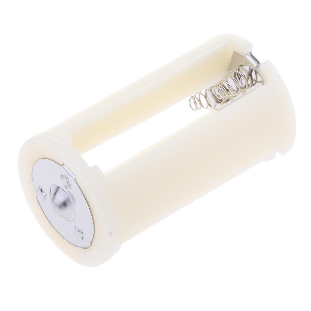 Maxbell 1.5V Parallel Battery Converters Adapter Case LR20 3 AA to D Type White - Aladdin Shoppers