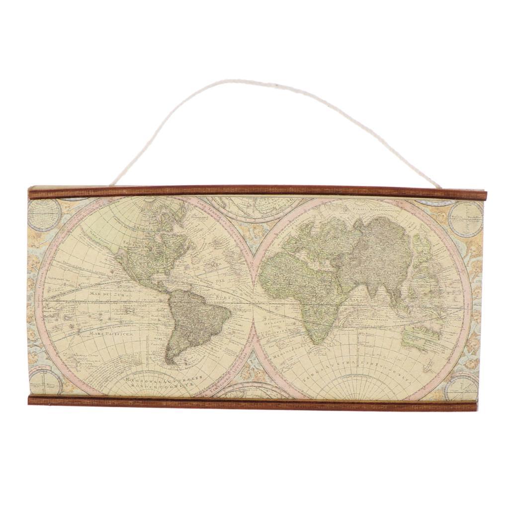 Maxbell 1:6 1:12 Dollhouse Miniature Room Decoration Big Map of the World Banner DIY Accs - Aladdin Shoppers