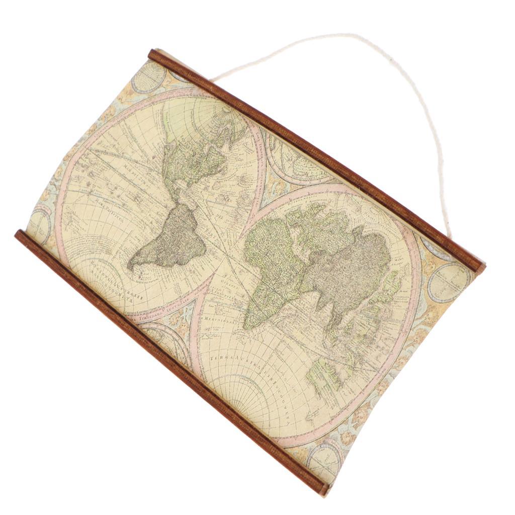Maxbell 1:6 1:12 Dollhouse Miniature Room Decoration Big Map of the World Banner DIY Accs - Aladdin Shoppers