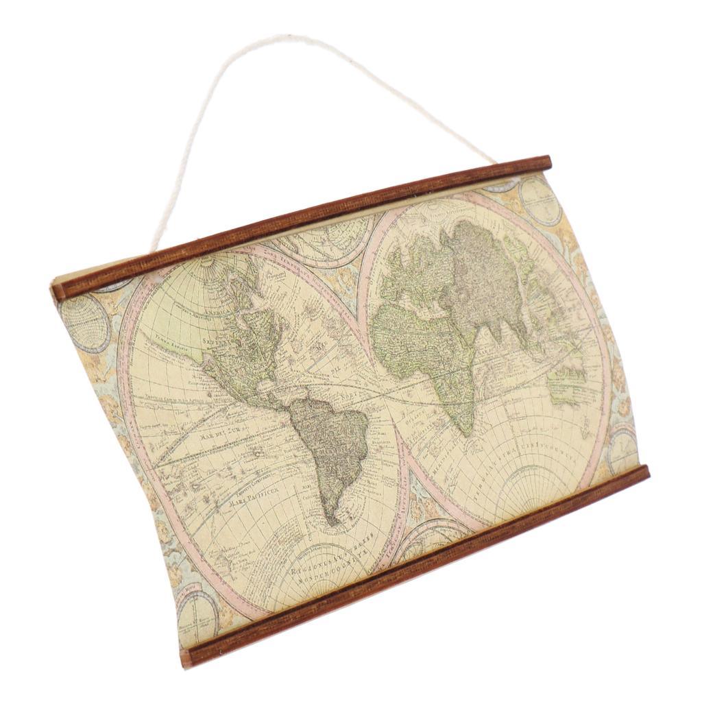 Maxbell 1:6 1:12 Dollhouse Miniature Room Decoration Big Map of the World Banner DIY Accs - Aladdin Shoppers