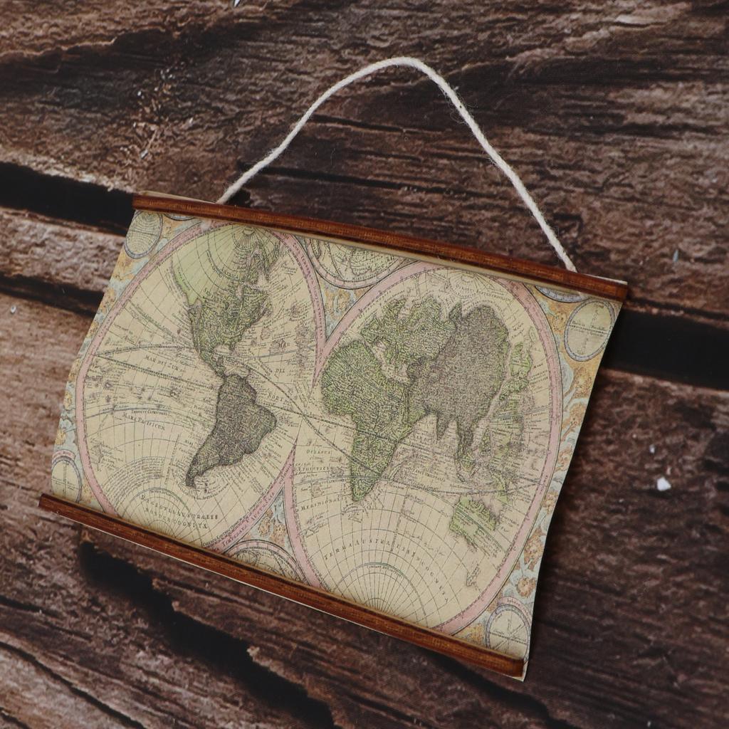 Maxbell 1:6 1:12 Dollhouse Miniature Room Decoration Big Map of the World Banner DIY Accs - Aladdin Shoppers