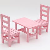 Maxbell 1:6 Dollhouse Miniature Dining Table Chairs Set Kitchen Furniture Accs Pink - Aladdin Shoppers