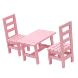 Maxbell 1:6 Dollhouse Miniature Dining Table Chairs Set Kitchen Furniture Accs Pink - Aladdin Shoppers