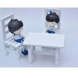 Maxbell 1:6 Dollhouse Miniature Dining Table Chairs Set Kitchen Furniture Accs White - Aladdin Shoppers