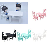 Maxbell 1:6 Dollhouse Miniature Dining Table Chairs Set Kitchen Furniture Accs White - Aladdin Shoppers