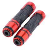 Maxbell 1 Pair 7/8" 22mm Motorcycle Handle Bar Aluminum Rubber Gel Hand Grips Black + Orange - Aladdin Shoppers