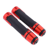Maxbell 1 Pair 7/8" 22mm Motorcycle Handle Bar Aluminum Rubber Gel Hand Grips Black + Orange - Aladdin Shoppers
