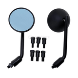 Maxbell 1 Pair Round Motorcycle Handlebar Rearview Mirror CNC 7/8 Inch Black - Aladdin Shoppers