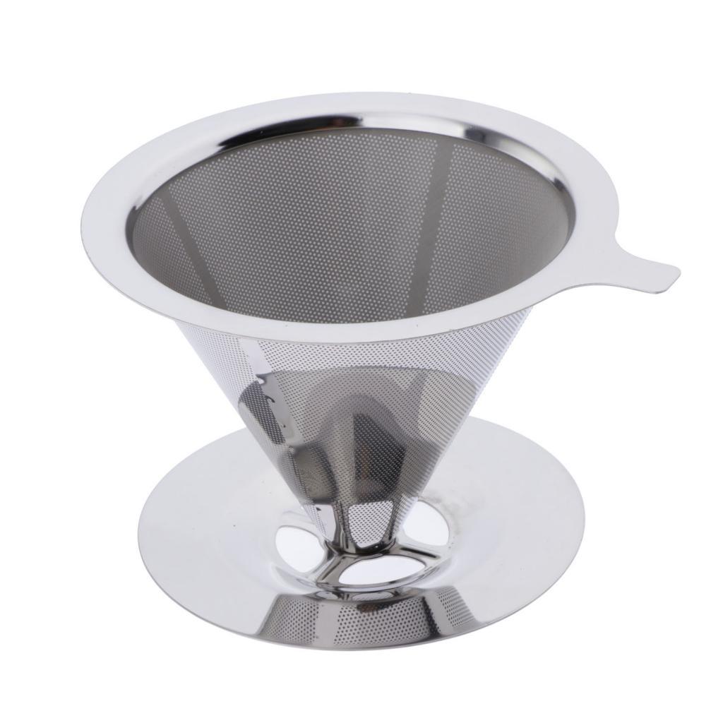 Maxbell 1 Pc Coffee Filter Stainless Steel Pour Over Cone Dripper Reusable 11.5cm B - Aladdin Shoppers