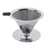 Maxbell 1 Pc Coffee Filter Stainless Steel Pour Over Cone Dripper Reusable 11.5cm B - Aladdin Shoppers