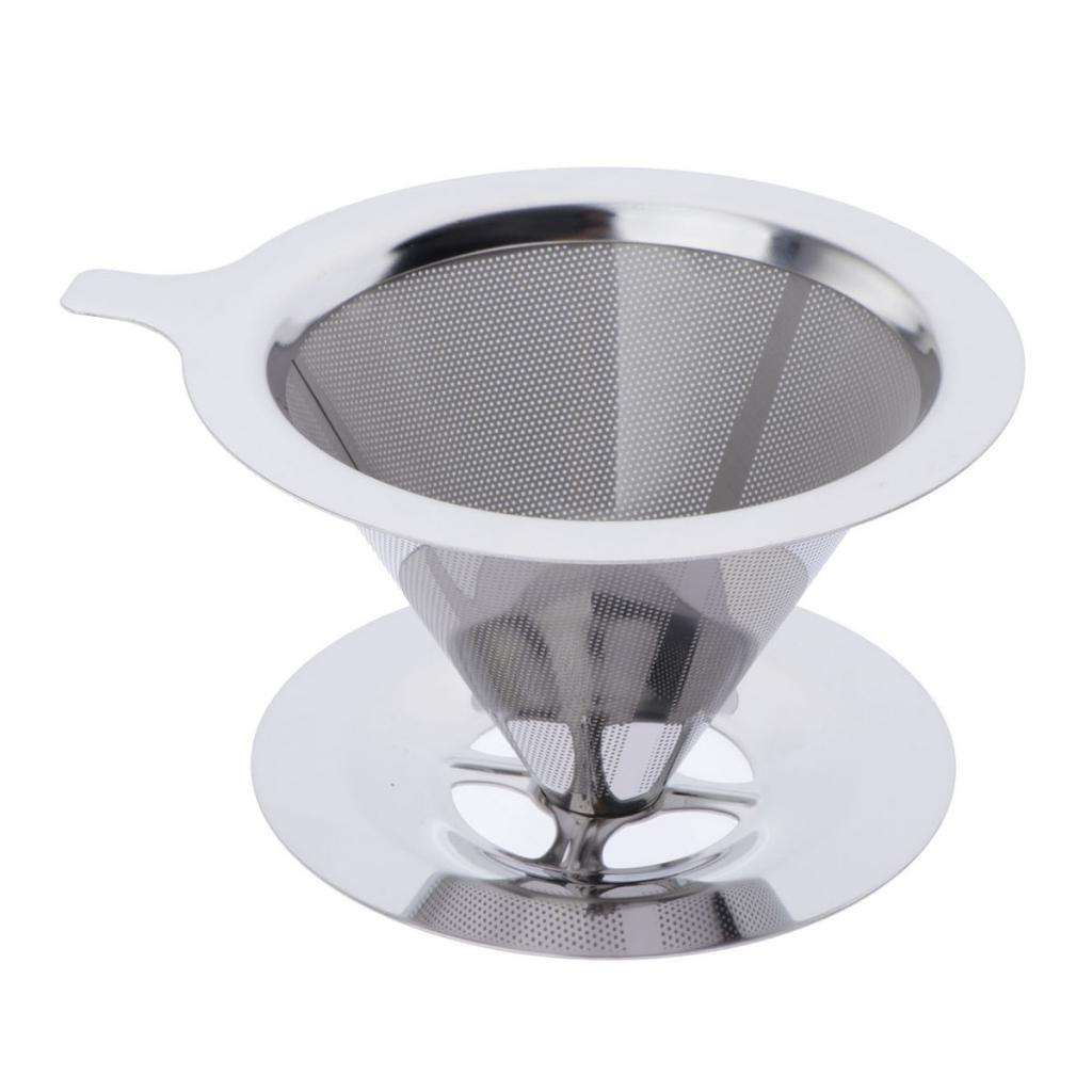 Maxbell 1 Pc Coffee Filter Stainless Steel Pour Over Cone Dripper Reusable 9.9cm B - Aladdin Shoppers