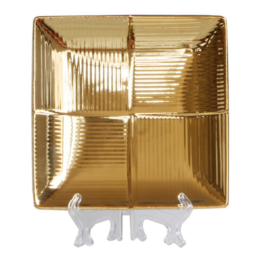 Maxbell 1 Pc Decorative Plate Luxury Square Tray for Fruit Snack Candy Square Grid - Aladdin Shoppers
