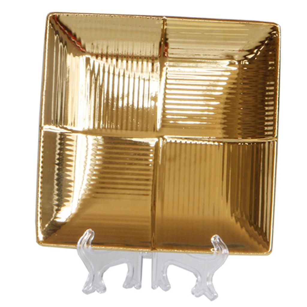 Maxbell 1 Pc Decorative Plate Luxury Square Tray for Fruit Snack Candy Square Grid - Aladdin Shoppers