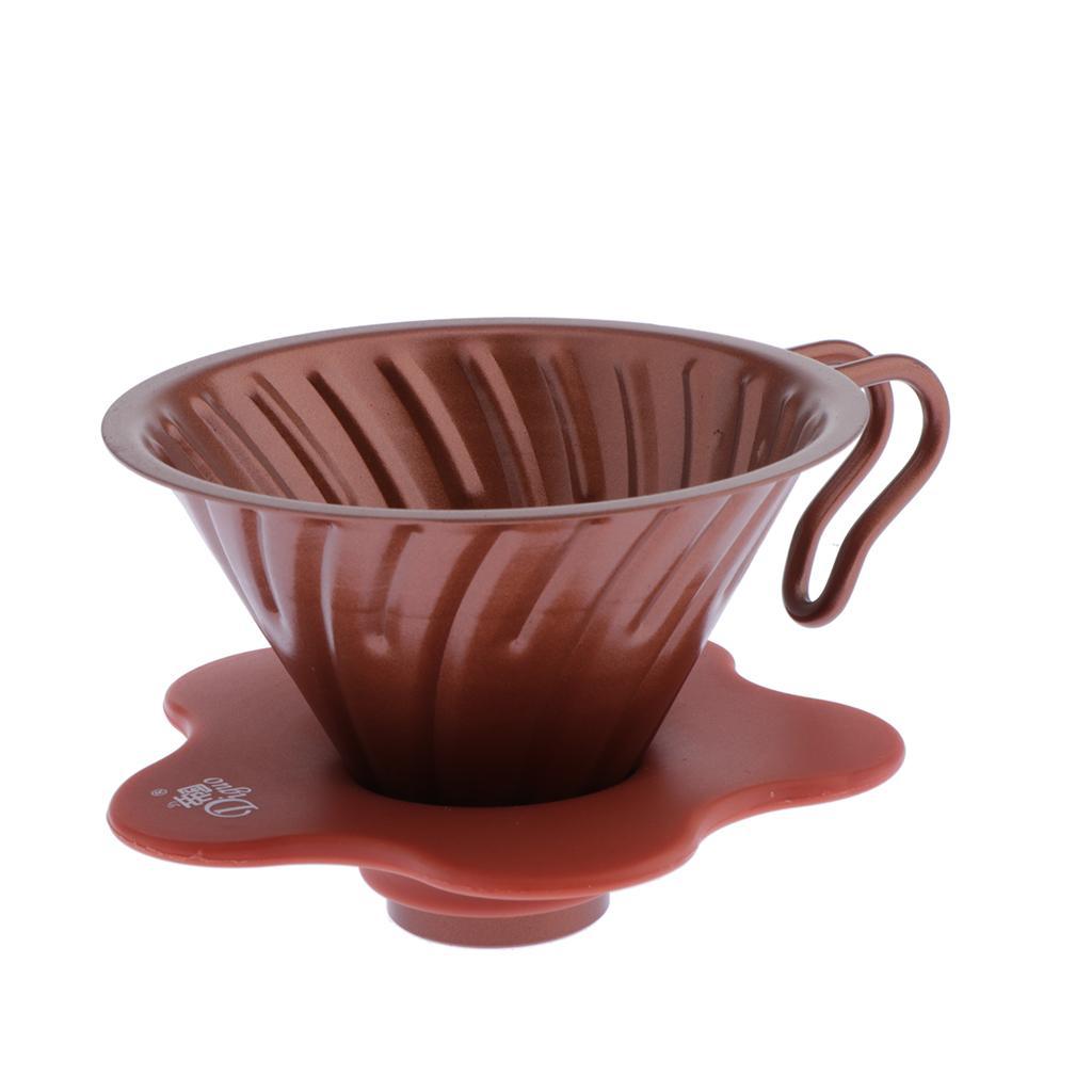 Maxbell 1 Pc Stainless Steel Pour Over Cone Coffee Dripper Cup Filter Holder, Golden - Aladdin Shoppers