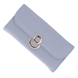 Maxbell 1 Piece Korea style Leather Clasp handbag Wallet For Women Ladies Blue - Aladdin Shoppers