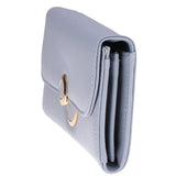 Maxbell 1 Piece Korea style Leather Clasp handbag Wallet For Women Ladies Blue - Aladdin Shoppers