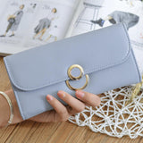 Maxbell 1 Piece Korea style Leather Clasp handbag Wallet For Women Ladies Blue - Aladdin Shoppers