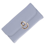 Maxbell 1 Piece Korea style Leather Clasp handbag Wallet For Women Ladies Blue - Aladdin Shoppers