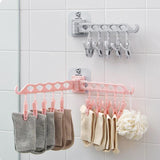 Maxbell 10 Clips Folding Drying Rack Laundry Hanger For Socks Underwear Bra Grey - Aladdin Shoppers