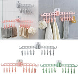 Maxbell 10 Clips Folding Drying Rack Laundry Hanger For Socks Underwear Bra Grey - Aladdin Shoppers