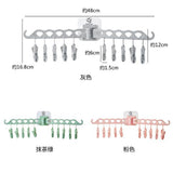 Maxbell 10 Clips Folding Drying Rack Laundry Hanger For Socks Underwear Bra Grey - Aladdin Shoppers