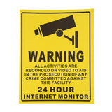 Maxbell 10 Pcs Security Surveillance Warning Sign Decals Stickers for CCTV Camera 24 hours Monitor Alert - Aladdin Shoppers